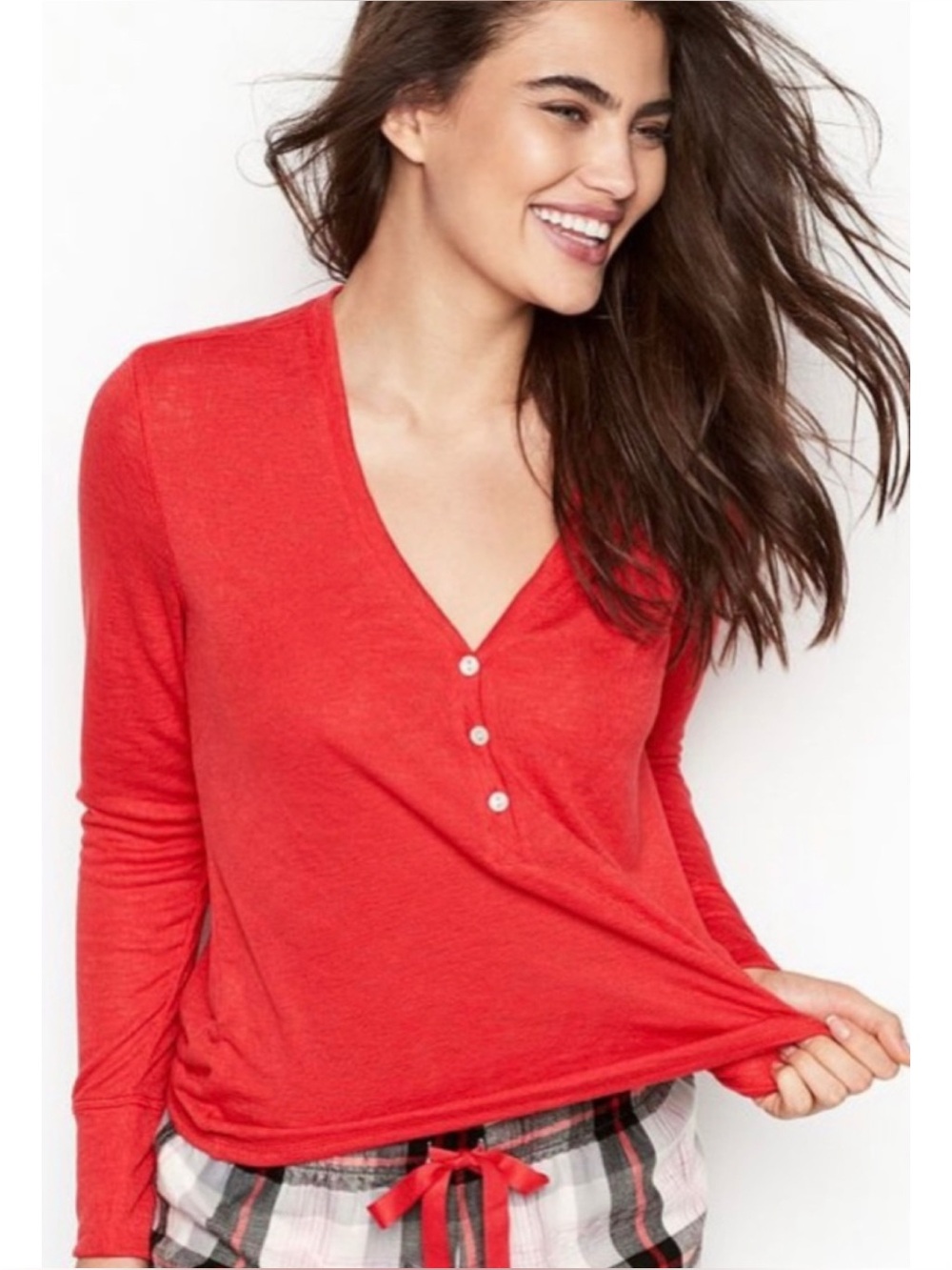 Victoria’s Secret Burnout Henley Long Sleeve Sleep Shirt